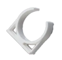 White plastic 1-3/4" single clip for household packaging machines, inner diameter 44mm