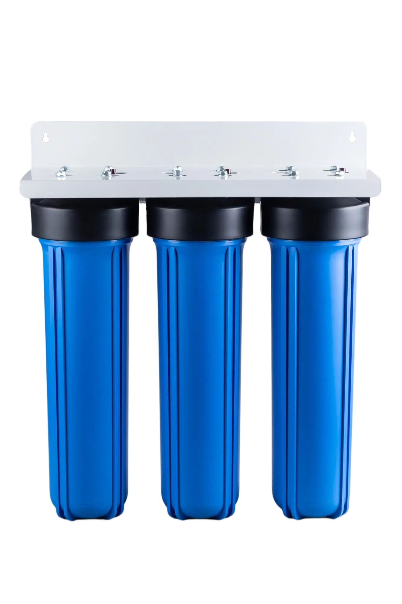 Durable 20-inch Big Blue 3-stage filter housing with wall mount