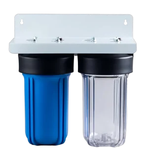 Food-grade polypropylene Big Blue 2-stage filter housing with wall mount bracket for easy installation