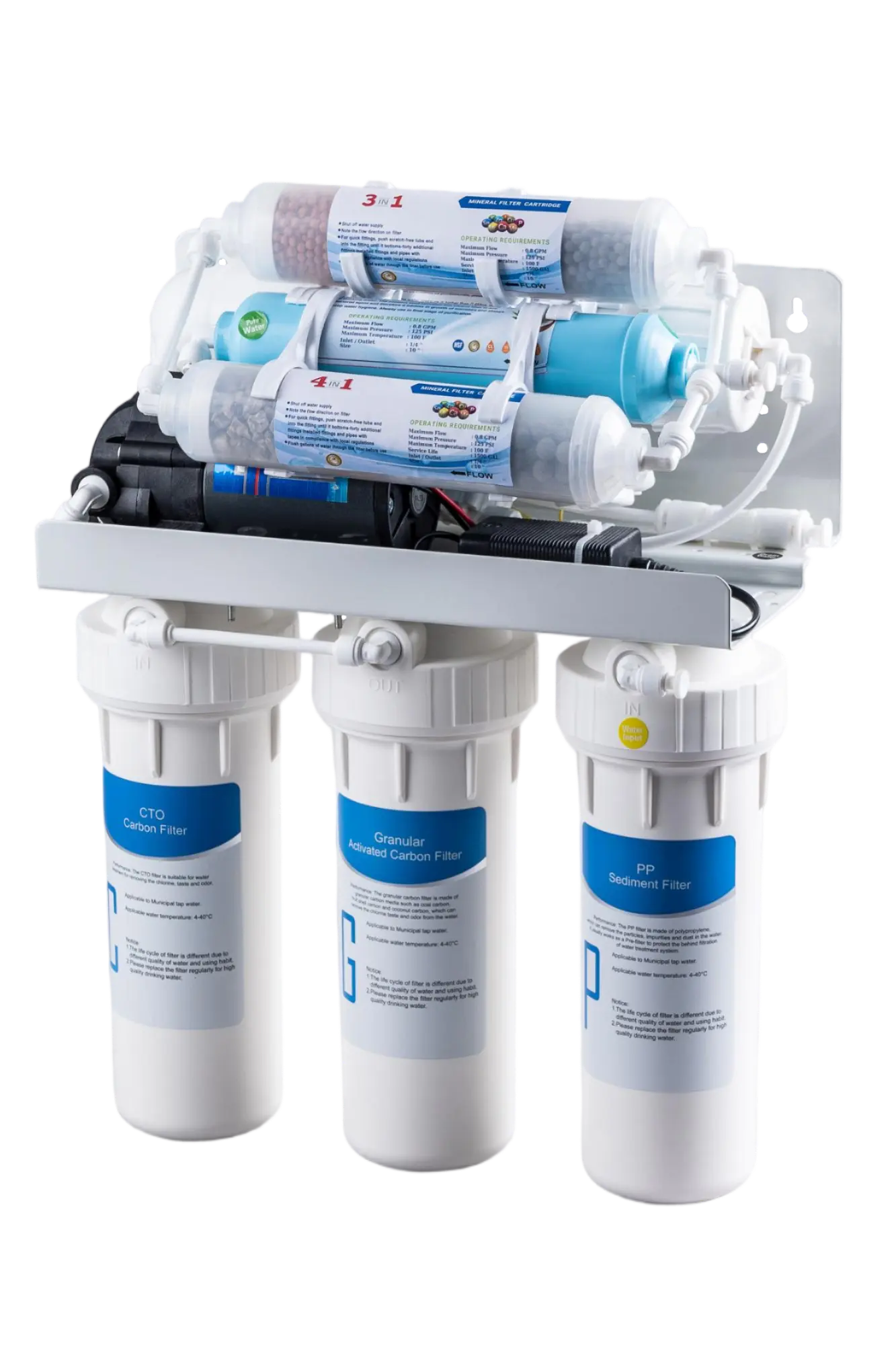 Large-flow under sink purifier with RO membrane