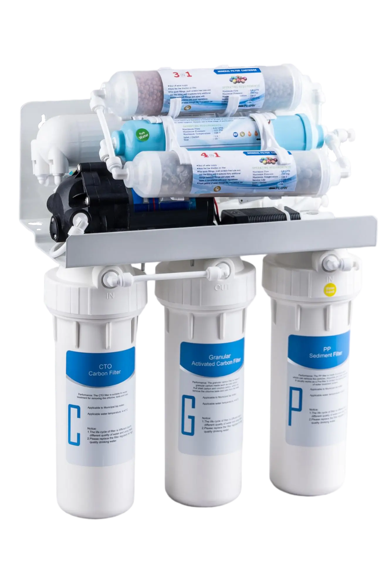 Reverse osmosis system for kitchen use