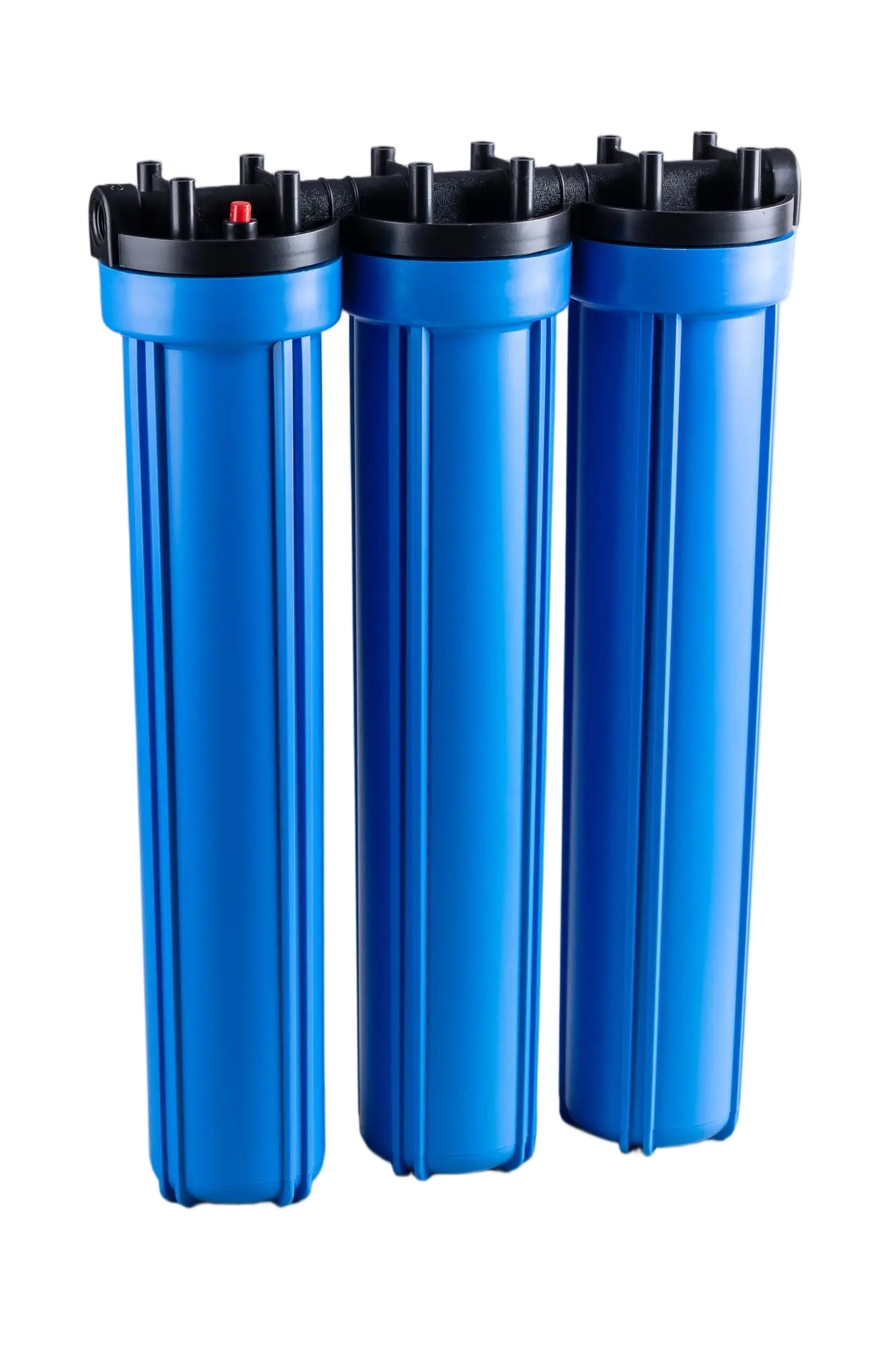 Wall-mounted 20 inch 3-stage filter housing system for full-home RO pre-filtration