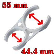 1812 double clamp with 44.4mm and 55mm inner diameter