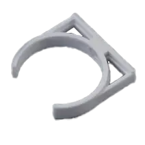 White plastic 2-7/32" single clip for household packaging machines, inner diameter 56.2mm