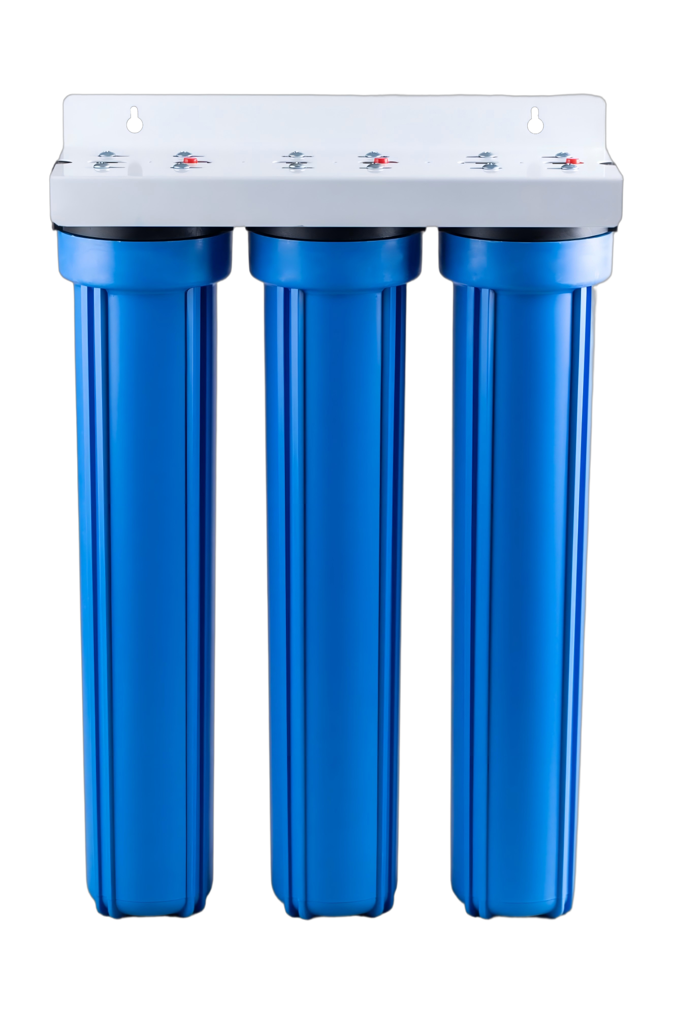 High-capacity 3-stage water filter system with wall-mount bracket