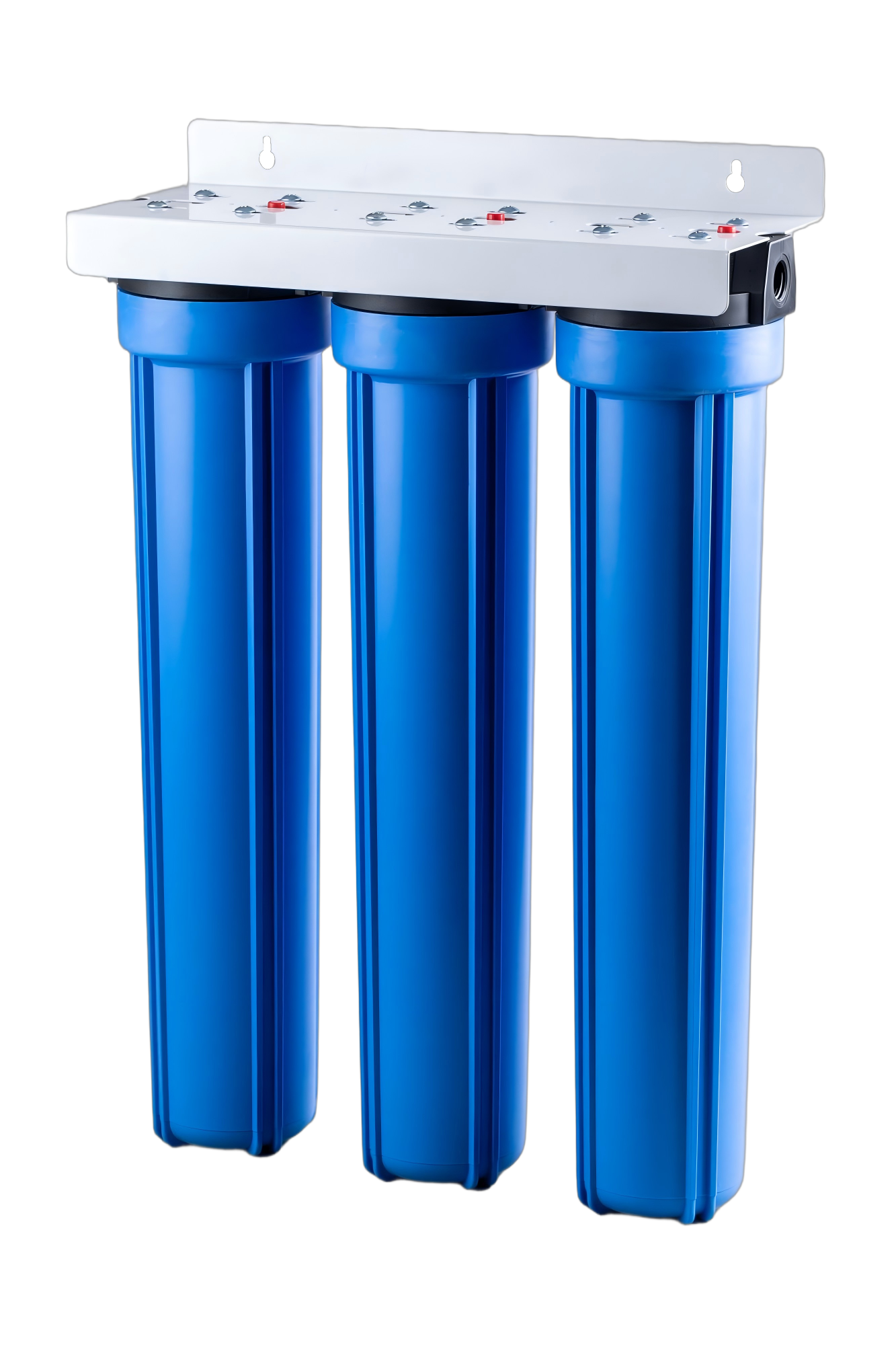 20-inch big blue filter housings in triple-stage setup