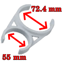 1812 double clamp with 72.4mm and 55mm inner diameter