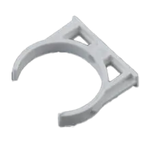 White plastic 2-15/16" single clip, inner diameter 74.4mm