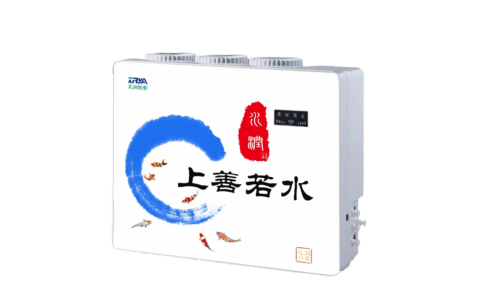 Household water purifier with minimalist front design